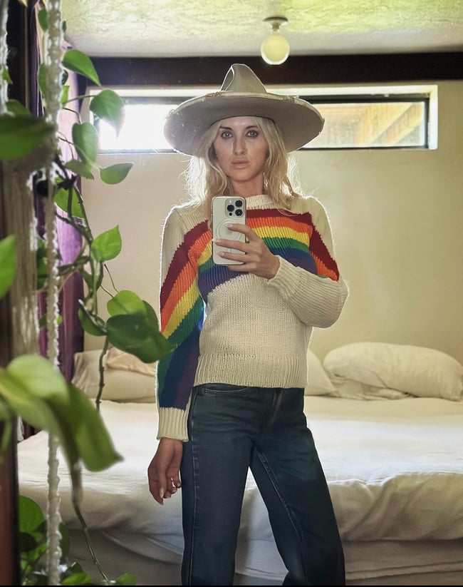 early 1970s rainbow knit sweater 