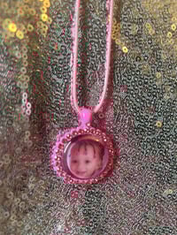 Image 2 of  Rhinestone photo adjustable necklace comes in different colors for all ages including adults 