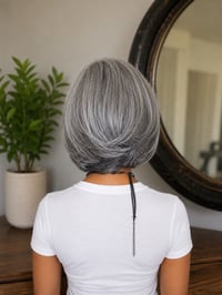 Image 5 of JEAN | STRAIGHT SALT AND PEPPER PLATINUM LACE FRONT WIG