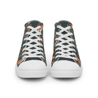 Image 9 of Boho Nature Cottagecore Inspired Fox Among Mushrooms Women’s high top canvas shoes