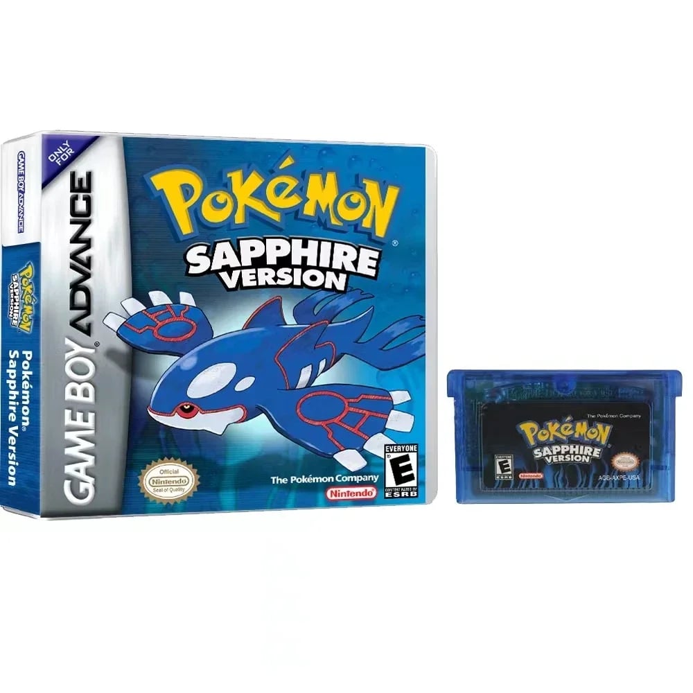 Image of 2024 Pokemon Series Emerald FireRed Leafgreen Ruby Sapphire 5 Versions GBA Game in Box for 32 Bit Vi