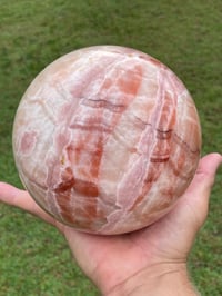 Image 1 of Large Banded Calcite Crystal Sphere Statement Piece #853