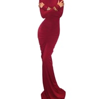 Image 7 of Turtleneck Ruched Red Dress dresses