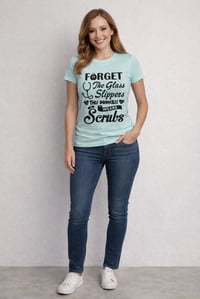 Image 1 of Crew Neck “This princess wears scrubs” Tee