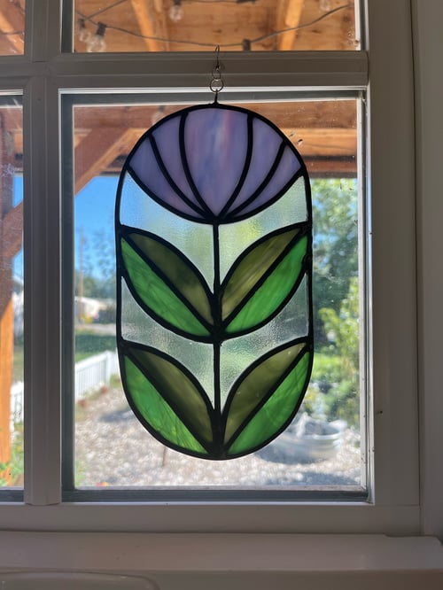 Image of Vintage Flower mini panel-stained glass