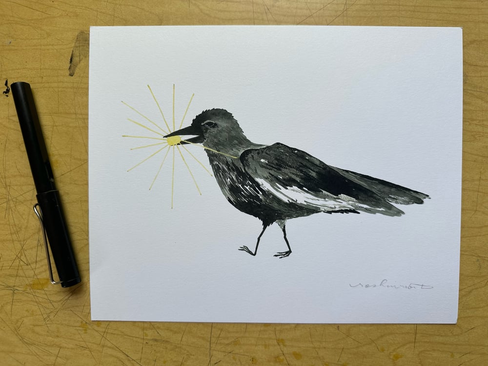 Image of Crow has the Sun Print