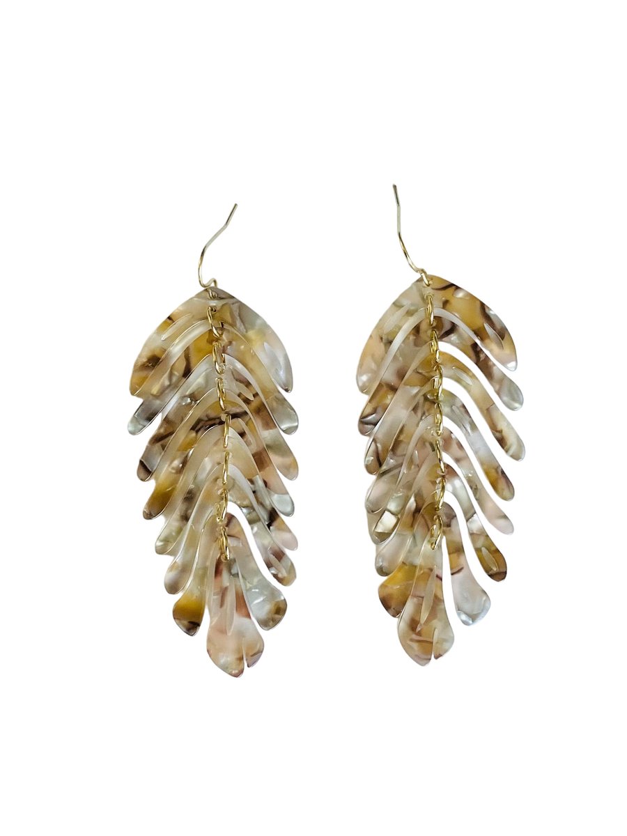 Project Cece  Dangle Feather Recycled Rubber Earrings