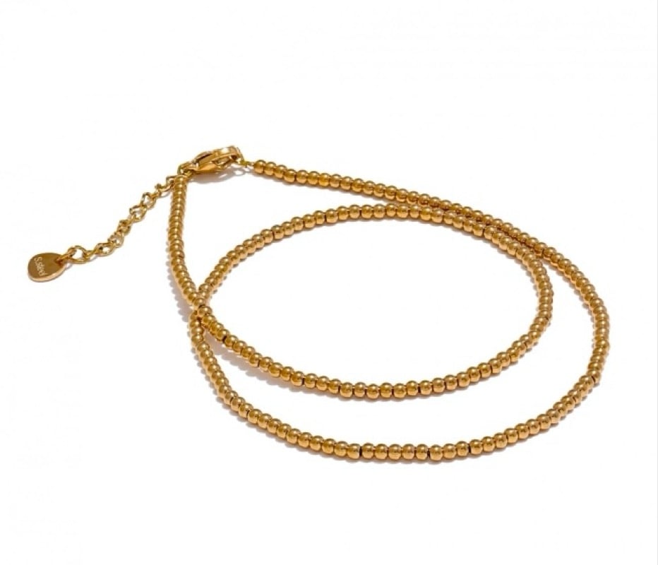 Image of ELENA 18ct Gold Plated Beaded Stacking Necklace
