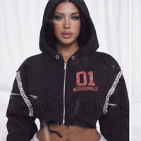 Image 1 of R 01 Varsity Micro Cropped Hoodie 