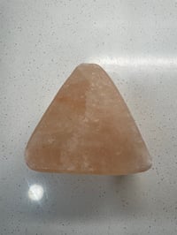 Image 4 of Himalayan Salt Triangle Candle Holder + 4 Pure Beeswax Tea Light Candles