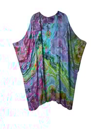 Image 2 of M Long Woven Kimono in Tropical Geode Ice Dye