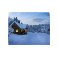 Image 1 of Placemat Set (snow covered cabin)