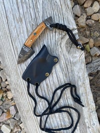 Image 1 of Damascus neck knife w/kydex sheath