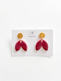 Paire de boucles d'oreilles céramique TOTEM PETALA vieux rose