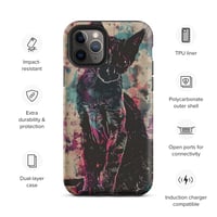 Image 5 of Colorful Watercolor Paint Splatters Black Cat Tough Case for iPhone®