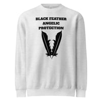 Image 5 of Women premium crew neck BLACK FEATHER sweatshirt