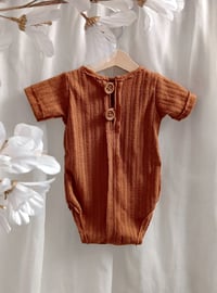 Image 1 of Baby Boy Bodysuit for Photoshoot | Patrick | rusty brown | 12-18 months