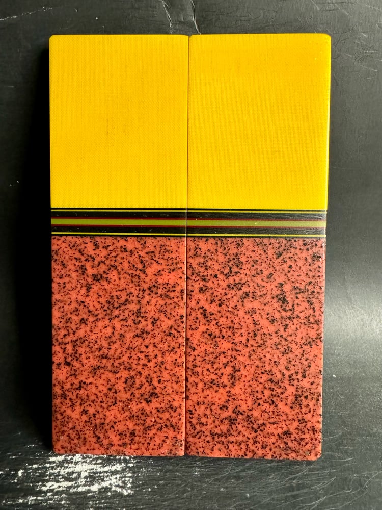 Image of Linen Micarta & Red GLOW Grip-Tec Segmented Knife Scales