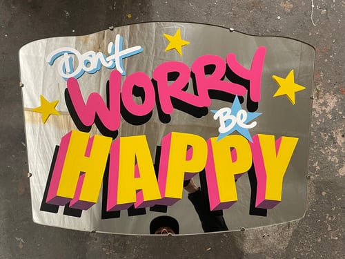 Image of Vintage Mirror Don't Worry Be Happy