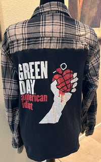 Vintage Black/Taupe Flannel Shirt Green Day