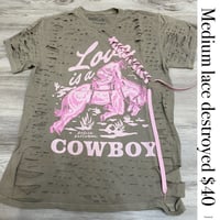 Medium Cowboy pink side lace destroyed