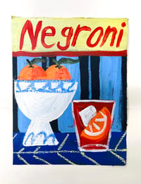 Negroni on yellow and cobalt 