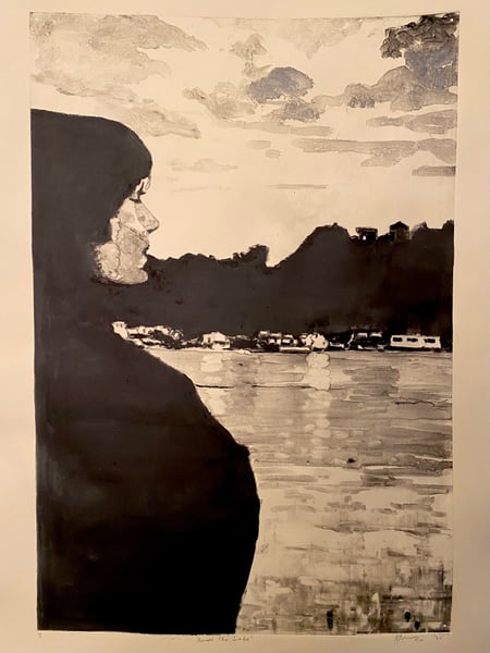 Image of ‘Across The Lake’ monotype 