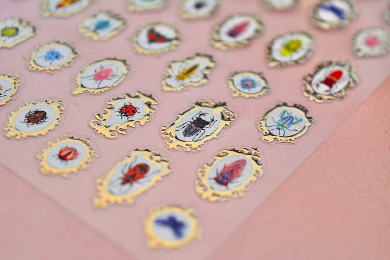 Framed Insects Nail Stickers