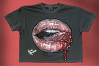 Image 1 of “BITE DOWN” CUSTOM PAINTED BOXY TEE XL