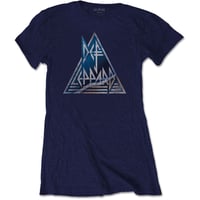 DEF LEPPARD triangle logo navy blue skinny TS