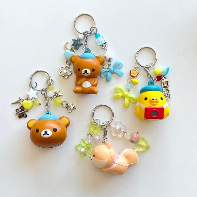 rilakkuma world plush keychains