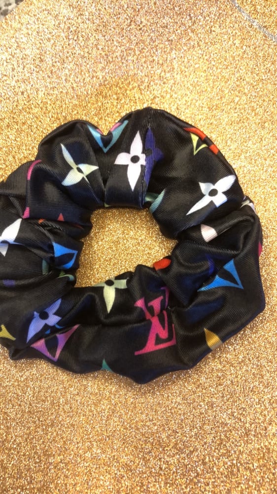 Image of Black LV inspired scrunchie 