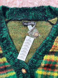 Image 2 of Urban Outfitters Fuzzy Plaid Cardigan Oversized.