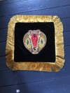 Cobra Head Snake Patch Black Velvet Cushion Cover