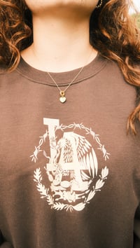 Image 1 of Cafe con Crema Para el Mundo Brown Crew Neck