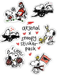 Arsenal x Snoopy Sticker Pack