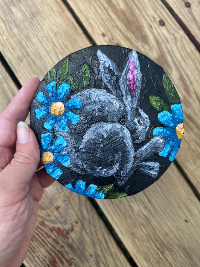 Original Oil Painting: “Curled up Bun”