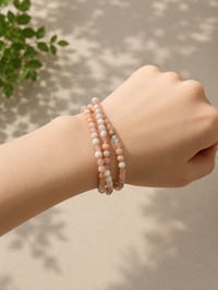 Image 3 of Pink Opal Wrap Bracelet & Necklace
