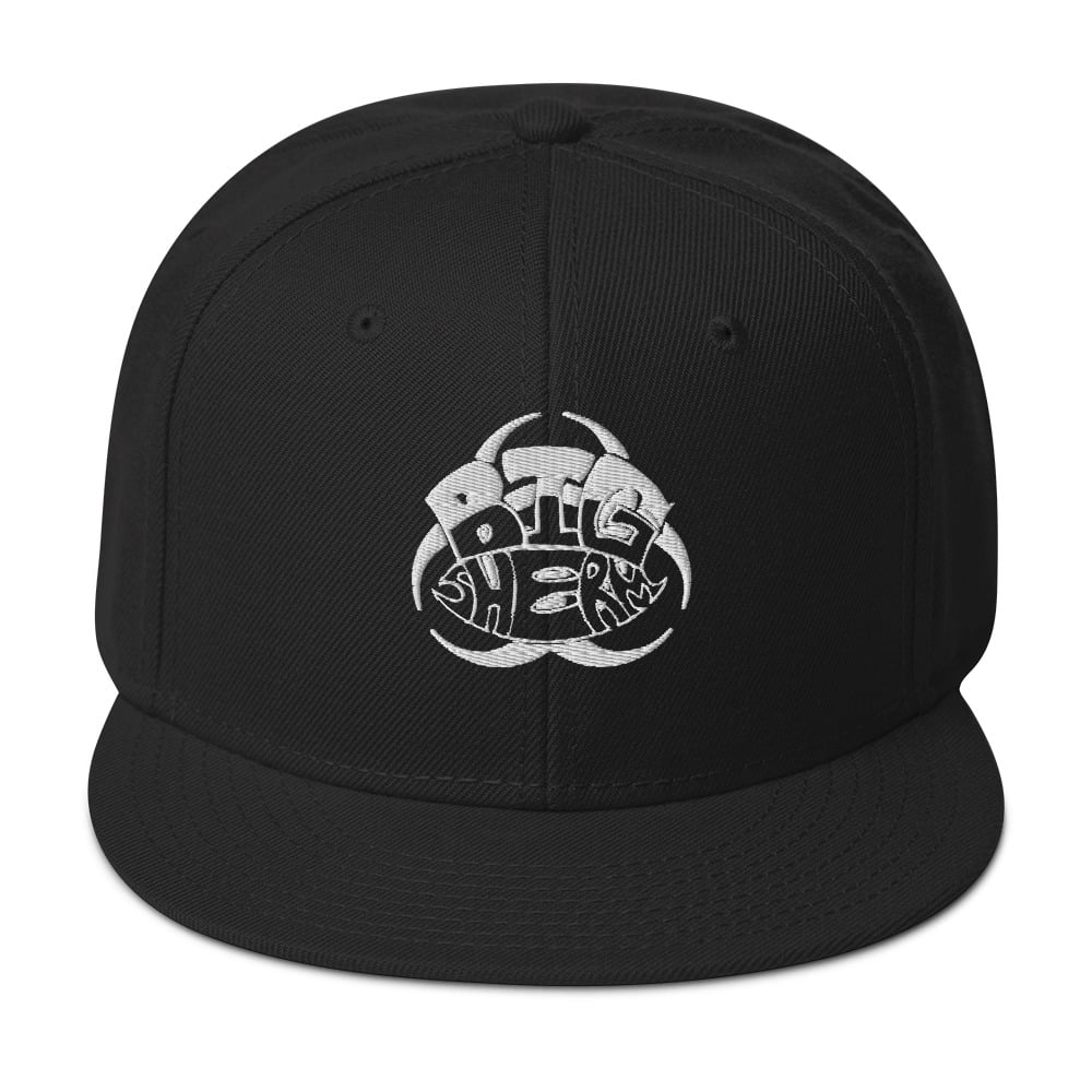 Big Sherm Logo Embroidered Black Snapback Hat