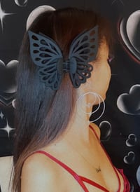 Image 4 of Large Black Butterfly Claw Clip