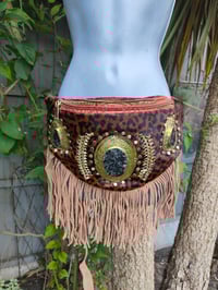 Image 10 of Dolly Bum bag suede fringe tassels LEOPARD and Moroccan Stone