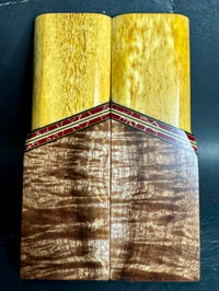 Image 2 of Giraffe Bone & Curly Koa Segmented Knife Scales