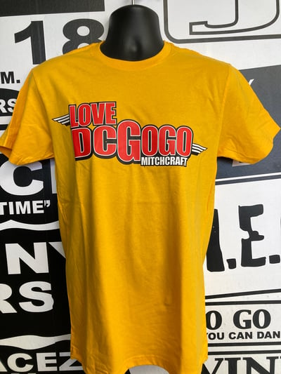 Image of Yellow LOVE DC GOGO FLIGHT T-shirt