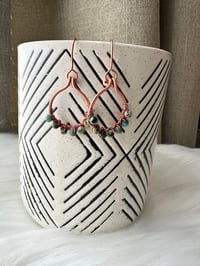 Image 2 of African Turquoise (Copper) Small Hoop Earrings