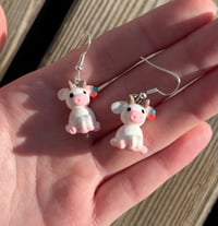 Image 2 of Strawberry cow earrings