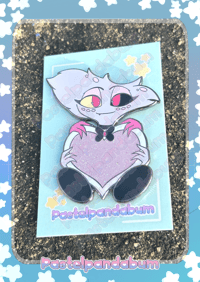 Hazbin Hotel - Angeldust heart Enamel Pin badge
