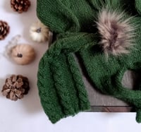 Image 2 of Newborn knitted set for photo shoots | green