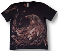 Image 1 of “CROW FEATHERS” BLEACH PAINTED T-SHIRT XL