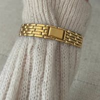 Image 8 of Vintage Pulsar By SEIKO Gold Tone Black Rectangular Dial 