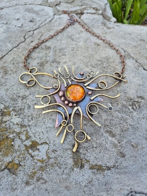 Orange sun necklace 